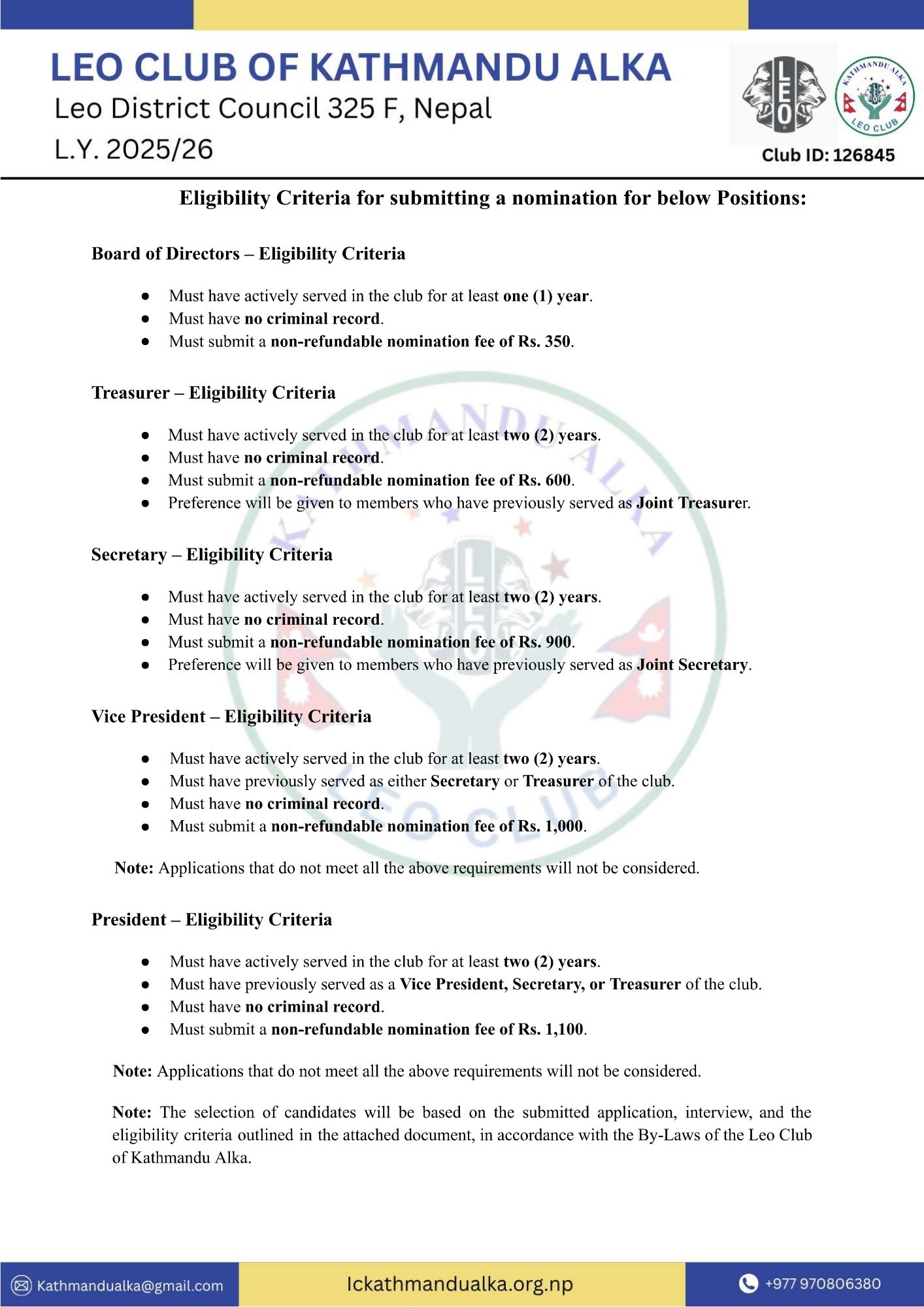 Eligibility Criteria
